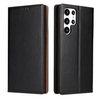 SaniMore for Samsung Galaxy S23 Ultra 6.8 inch Case, Magnetic Flip Wallet Shockproof PU Leather [Folding Kickstand] Stand Case Built-in Card Slot for Samsung Galaxy S23 Ultra, Black