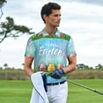 thumbnail image 2 of Wukai Happy Easter Men’s Polo Shirts,Quick-Dry Athletic Shirt,Classic Fit Shirts-3X-Large, 2 of 8