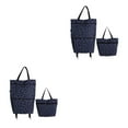 thumbnail image 3 of ZheElen Foldable Shopping Bag With Wheels Convenient And Durable Wide Application Multi-Function Shopping Bag Shopping Bags Mickey Black Flower 2Set, 3 of 6