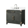 thumbnail image 4 of 36" W X 22" D Black Oak Bath Vanity With White Quartz Top And Faucet - Generous Storage Possibilities Soft Close Hardware Polished Counter Single 36"w 22"d, Abundant Cabinet Space Door Sealed, 4 of 5