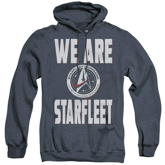 Star Trek Discovery We Are Starfleet Adult Heather Hoodie Sweatshirt Navy