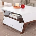 thumbnail image 3 of Bowery Hill Contemporary Wood Coffee Table with Storage in White, 3 of 5