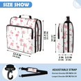 thumbnail image 3 of Zipper Binder with Shoulder Strap 2 inch 3 Ring Waterproof File Folder Organizer Bag 500 Sheet Cute Pink Flamingos and Palm Trees, 3 of 8