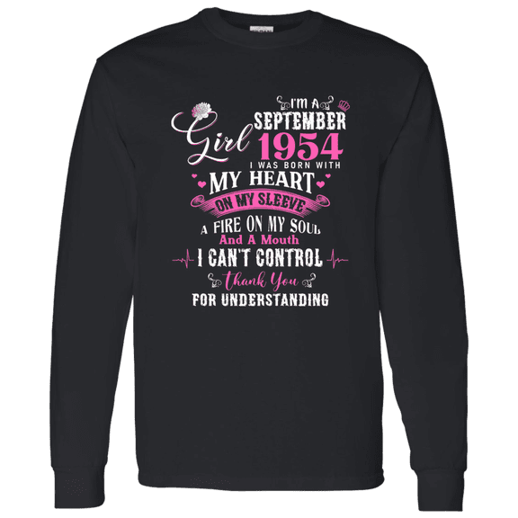 I'm September Girl 1954 Long Sleeve Shirt 72nd Birthday Gift for Women