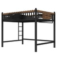 thumbnail image 5 of Queen Size Loft Bed with Ladders, Metal Loft Bed with Storage Shelves and bookshelf, No Box Spring Needed and Chic Design, Black, 5 of 10
