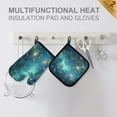 thumbnail image 4 of Yayeee Oven Mitts and Pot Holder Set of 4 Heat Resistant Kitchen Gloves Baking Hot Pad, Magical Forest Glowing Lights, 4 of 5