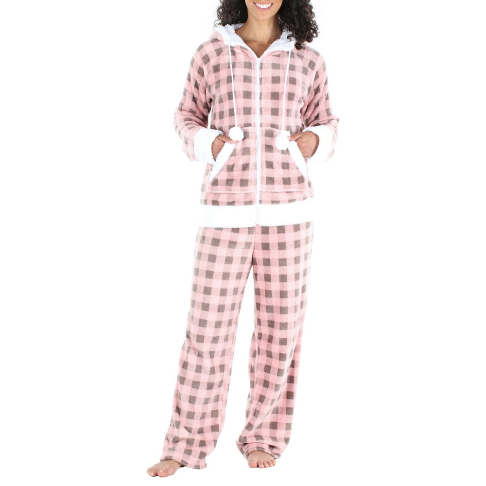 Frankie & Johnny Women's Sleepwear Fleece 2Piece Zip Hoodie and Pant