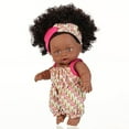 thumbnail image 6 of Xqxayjr under $5 BabyDoll, 8 Inch BlackBabyDoll, Curly Hair Vinyl Realistic Doll, African AmericanToyforGirls,ChildrenAge 3 4 5 6 Gift, 6 of 9
