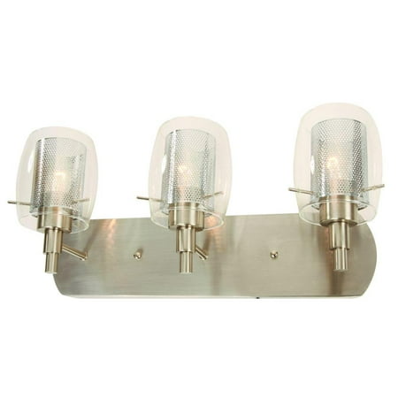 Hampton Bay Arnstein 3-light Brushed Nickel Modern Wall Mount Vanity Light