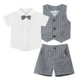 thumbnail image 3 of renvena Toddler Baby Boys Vest Shirt Short Set Wedding Gentleman Suit Outfit Tuxedo Formal Suit, 3 of 7