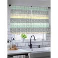 thumbnail image 5 of Sheer Curtains 45 inches Long, Bohemian Flowers Retro Ethnic Floral Color Stripe Light Filtering Sheer Window Curtains Rod Pocket Voile Drapes for Bedroom Living Room, 52"W x 45"L 2 Panels, 5 of 7