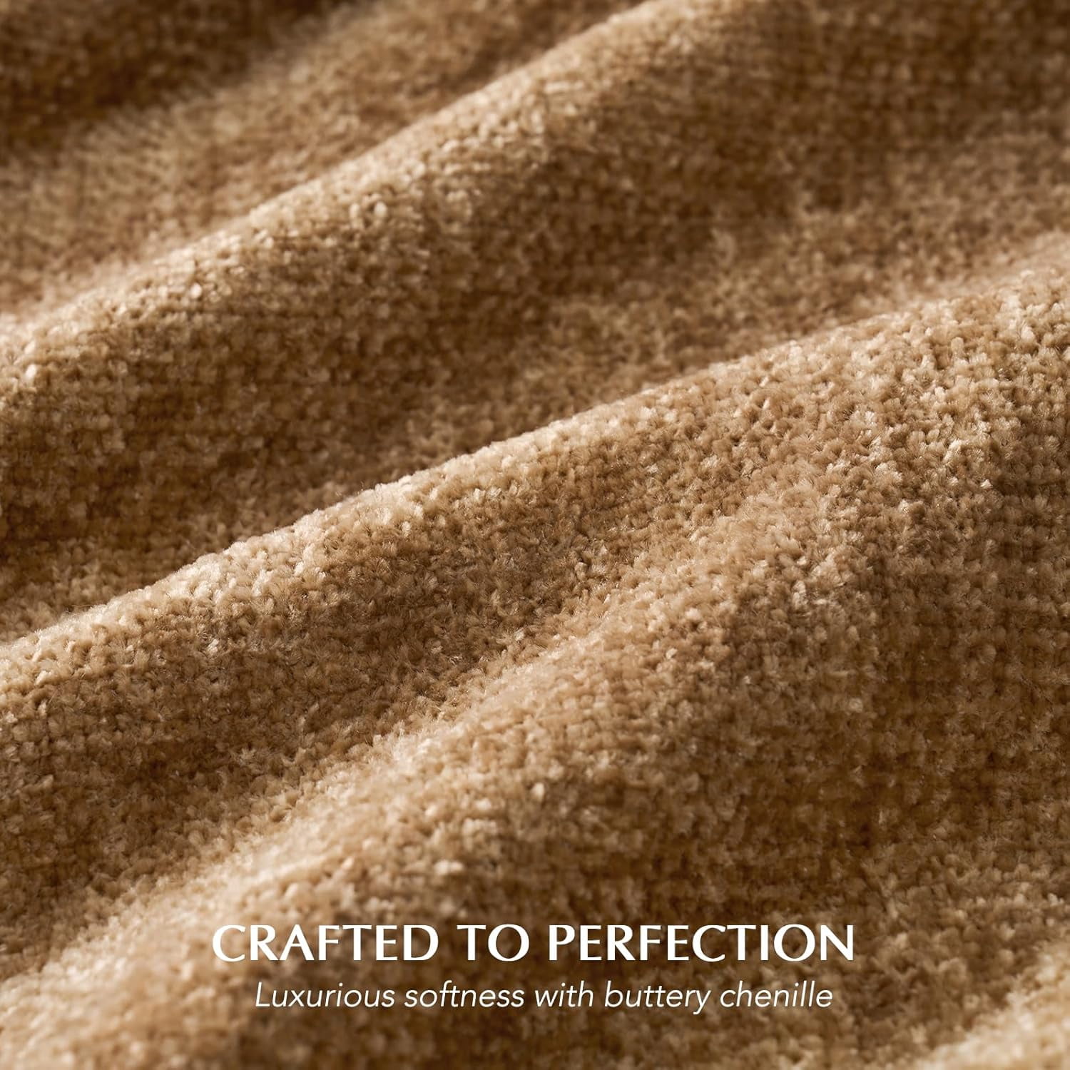 EVERGRACE Soft Chenille Throw Blanket for Couch, Cozy Plush Fuzzy Decorative Chenille Knit Throw Blanket with Tassels, Lightweight Blanket and Throws for Bed Sofa Gift Home Decor, Khaki 50"x60"