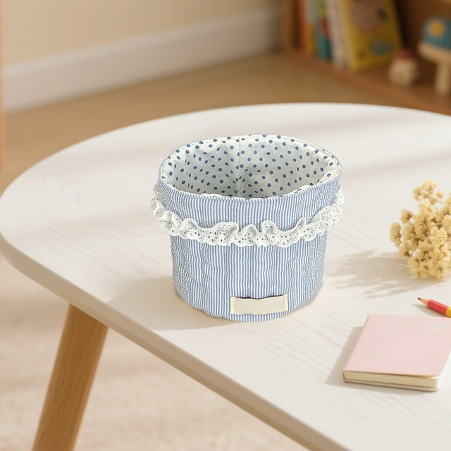 Fabric Desk Organizer for Home Storage in Style – Portable Fabric Desk Caddy for Girls Space Saving Organizer for Papers Stationery and Small Accessories