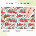 thumbnail image 6 of Christmas Snow Snowy Vintage Retro Farm Red Red Truck Candy Cane Gingerbread Country Waterproof Picnic Party Round Table Cloth Cover Decorations Fabric 60 Inch Circular Tablecloth Home Kitchen, 6 of 6