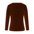 thumbnail image 4 of Njagoc3 Womens Solid Color Gold Velvet Long Sleeve V-Neck Top/Shirt, 4 of 6