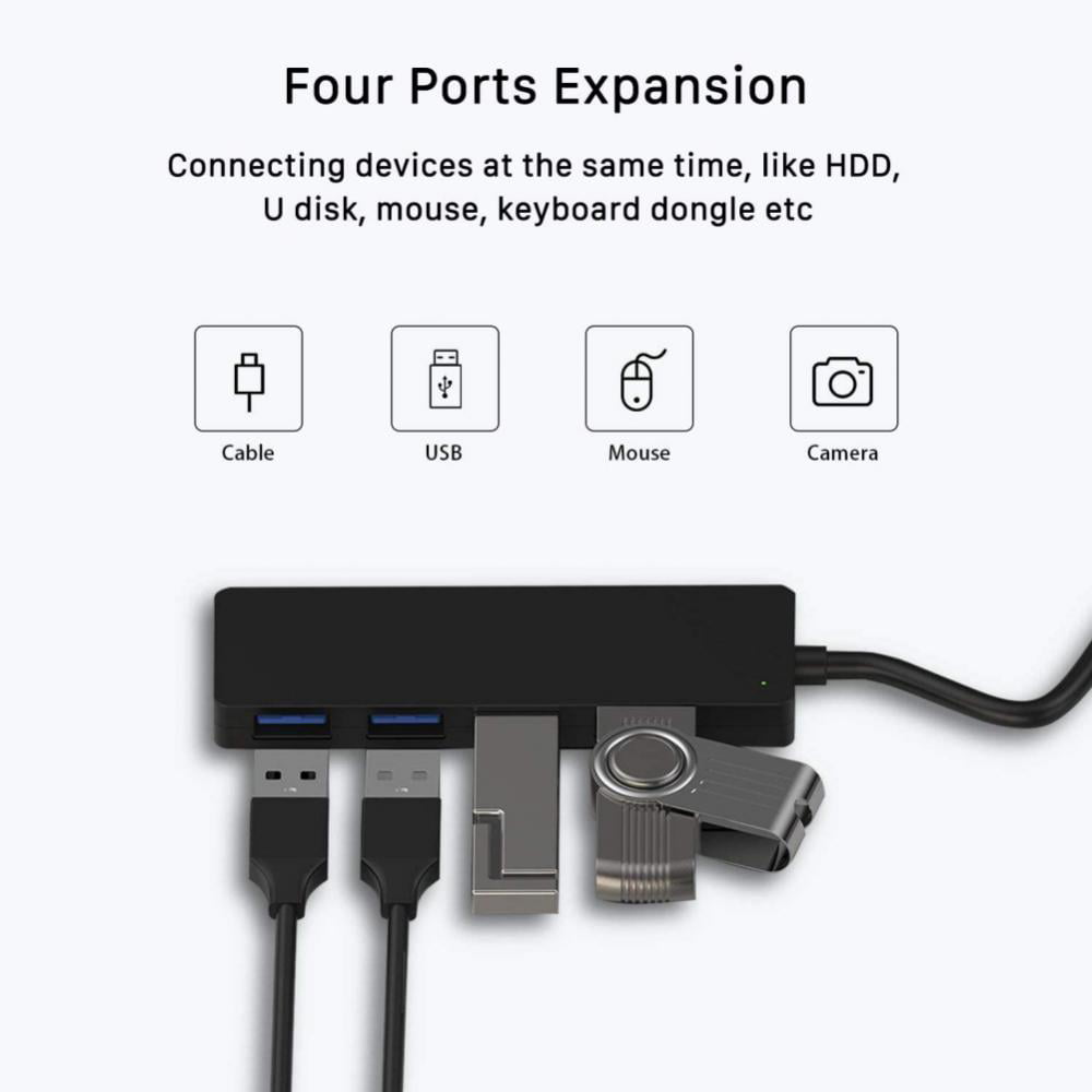 4-Port USB Hub 3.0, USB Splitter Keyboard And Mouse Adapter For Dell, Asus,  HP, MacBook Air,Xbox,Console, Printer, Camera 