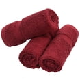 thumbnail image 3 of Luxury Hotel & Spa Collection, 100% Turkish Cotton 700 GSM Cloth, for Body wash, Makeup Remover & Facial Cleaning, face, Dobby Border Soft washcloths Towel Set 13" X 13", Cranberry, Set of 6, 3 of 5