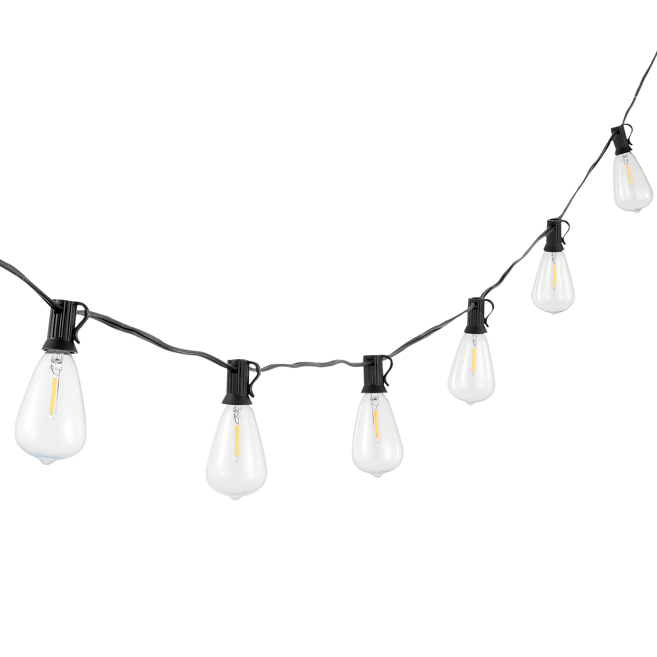 SAFAVIEH Dorcia 10-Light ST38 Black Metal Outdoor String Light