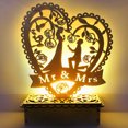 thumbnail image 2 of Bangcool Wedding Night Lamp Wooden Hollow Heart Shape LED Table Light Table Decoration, 2 of 8