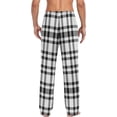 thumbnail image 2 of National Tartan Black White Ghost Pajama Pants, Men's Lounge Pants Light with Drawstring and Pockets, Christmas New Year Birthday Father's Day Gifts, X-Large, 2 of 7