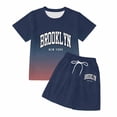 thumbnail image 4 of Jamsmile Toddler Girls Sports Outfits Sets Gradient Letters Print Summer Tshirts With Shorts Two Piece Kids Girls Tracksuits, 4 of 5