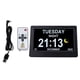 thumbnail image 2 of Reloj Calendario Digital De 7 Pulgadas Reloj Multifuncional Con Visualización De Fecha Atenuación Automática Y Tecla De Horario De Verano O Control Remoto Negro, 2 of 7