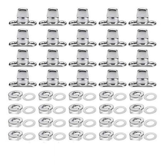 40 Sets Canvas Twist Lock Fasteners, Turn Button Fasteners, Eyelet and Stud for Canvas Marine Fastener Turn Buttons,40 * Twist Lock,Silver
