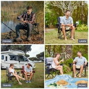 KingCamp Oversized Folding Camping Chair, High Back Heavy Duty for Adults, Fully Padded Folding Chairs Outdoor Sports, Portable Comfy Camping Chairs 400LBS Capacity Lawn Chair