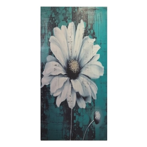 RKSupls White Daisy Teal Background Microfiber Beach Towel Absorbent Compact Towels for Swimming Pool Beach Travel Things for Vacation Essentials Adult Gift,61.4×30.3Inch