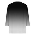 thumbnail image 3 of ZUKMRJPC Women's Casual 3/4 Sleeve T Shirts Gradient Color Button V Neck Tunic Shirts Loose Fit Comfortable Cotton Basic Tee Tops, 3 of 9