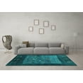thumbnail image 3 of Ahgly Company Machine Washable Indoor Rectangle Abstract Turquoise Blue Contemporary Area Rugs, 2' x 3', 3 of 4