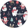 thumbnail image 1 of FMSHPON Snowflake Santa Xmas Tree Xmas Christmas Tree Skirt Stand Mat for Holiday Party Decoration Indoor Outdoor 36 inches, 1 of 6