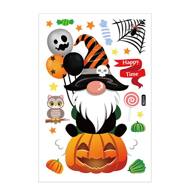 DGLQMYX Adhesivos para ventanas de Halloween, decoración para fiestas de Halloween, calcomanías para vidrios de ventanas, pegatinas para suministros de fiesta de Halloween, pegatinas de pared