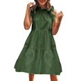 thumbnail image 1 of B91xZ Robe Moulante pour Femmes Sans Manches à Col Ras du Cou, Chandail à Enfiler, Hauts Coupe Décontractée, Chandails, Robe Courte, Vert Armée TG, 1 of 5