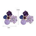 thumbnail image 4 of Grandest Birch 6 Pair Exquisite Charming Women Earrings Gift Rhinestone Purple Flower Stud Earrings Jewelry Accessory,Purple, 4 of 7