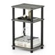 thumbnail image 1 of Mesa auxiliar Furinno Just de 3 niveles, tubo torneado, roble francés, gris, 1 of 7