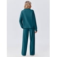thumbnail image 3 of Pinspark Lounge Sets for Women Side Slit Sweatshirt Straight Leg Sweatpants with Pockets 2 Piece Matching Set Fall Fashion Sweatsuit Activewear Tracksuit, 3 of 6