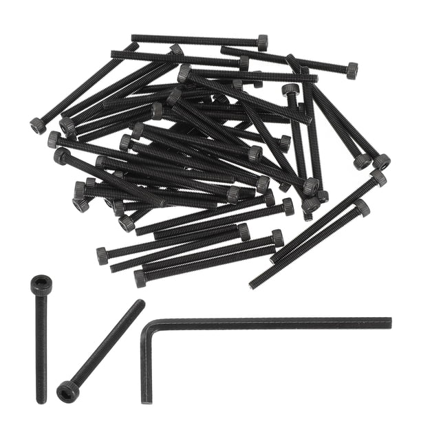 Tornillos de cabeza hexagonal M3 x 40mm, 50 paquetes, tornillo de cabeza hexagonal de acero al carbono de grado 12.9 con llaves hexagonales