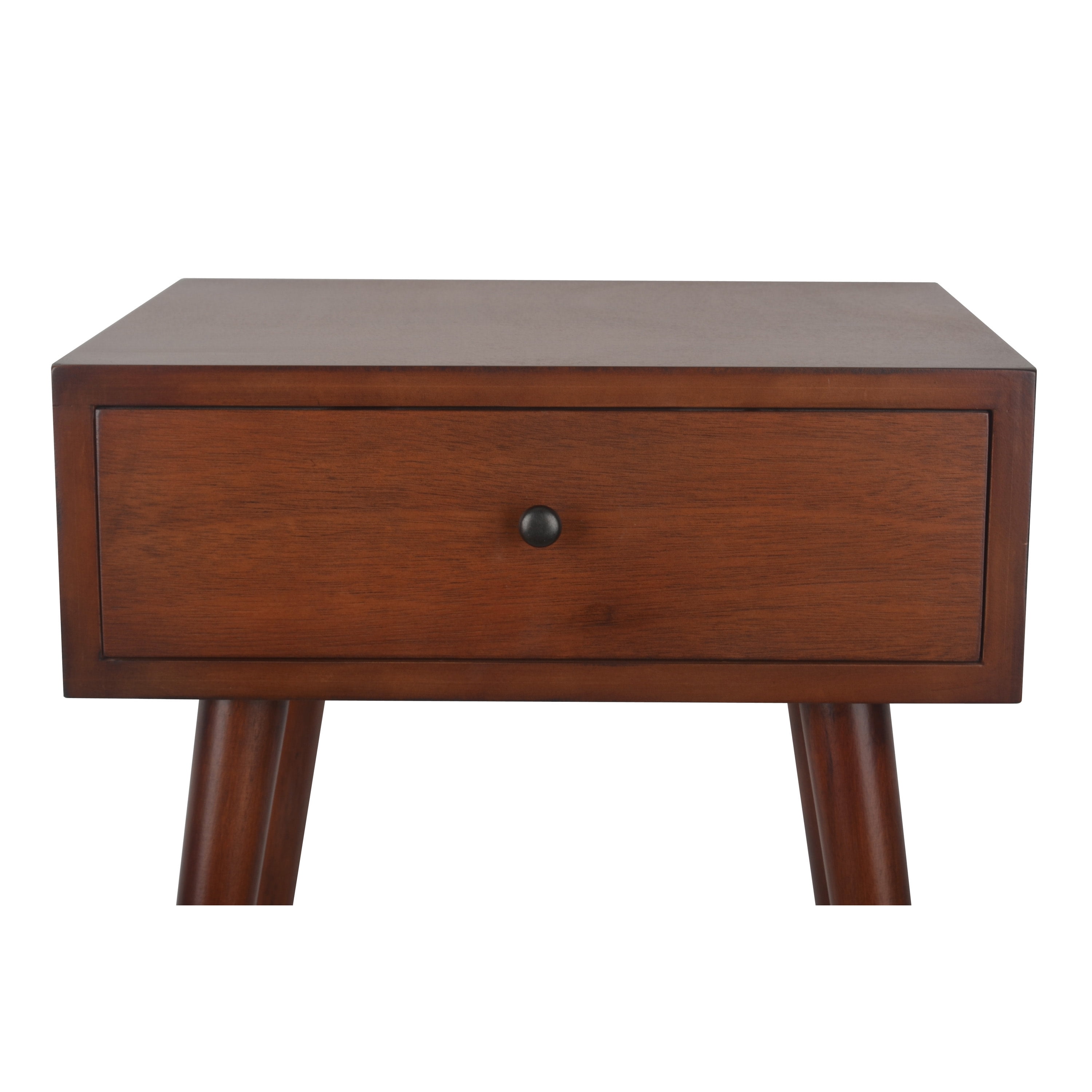 Decor Therapy Mid Century 1 Drawer Wood Side Table 14 x 18 x 24 Light Walnut