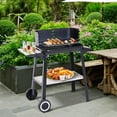 thumbnail image 2 of Outsunny Barbecue au Charbon Portable pour l'Extérieur avec Grille de Cuisson Réglable et Pare-Vent, Chariot de Barbecue avec Tablettes de Rangement et Roues pour la Cuisson en Plein Air, 2 of 9