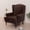Coffee, variant on Velvet Wingback Chair Slipcover, 2 Piece Stretch Wing Chair Covers T Seat Cushion Cover Plush Soft Wing Armchair Furniture Covers for Wing Back Chairs Form Fitted Couch Cover with Elastic
