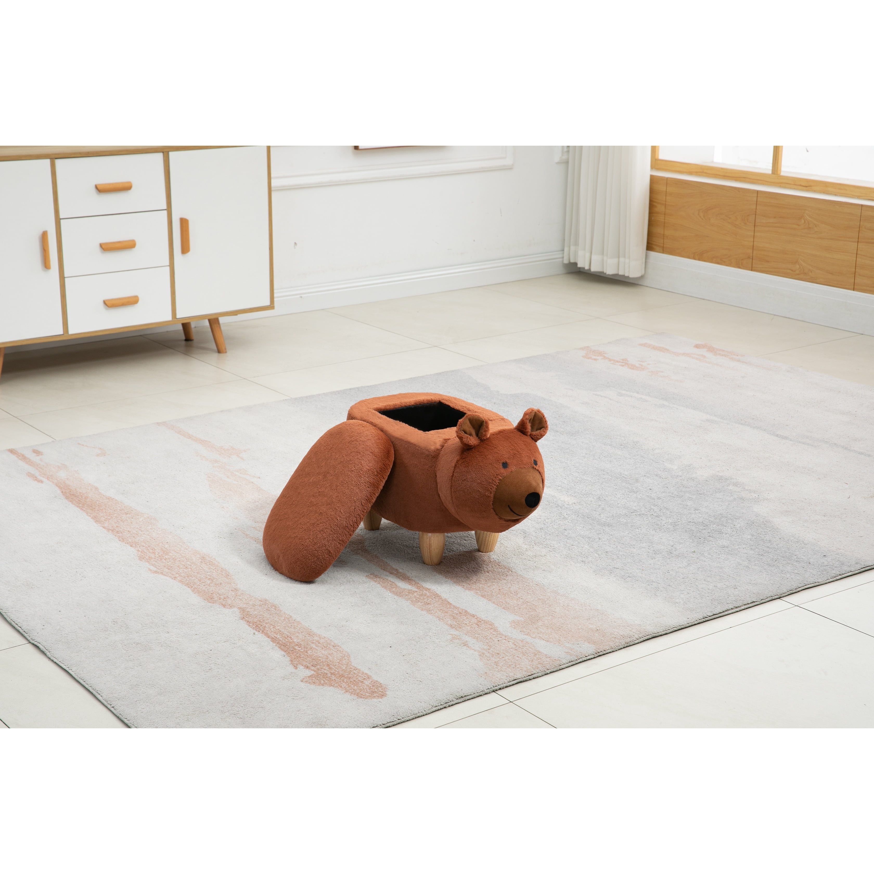 Animal Upholstered Storage Kids Ottoman Bear Ottoman