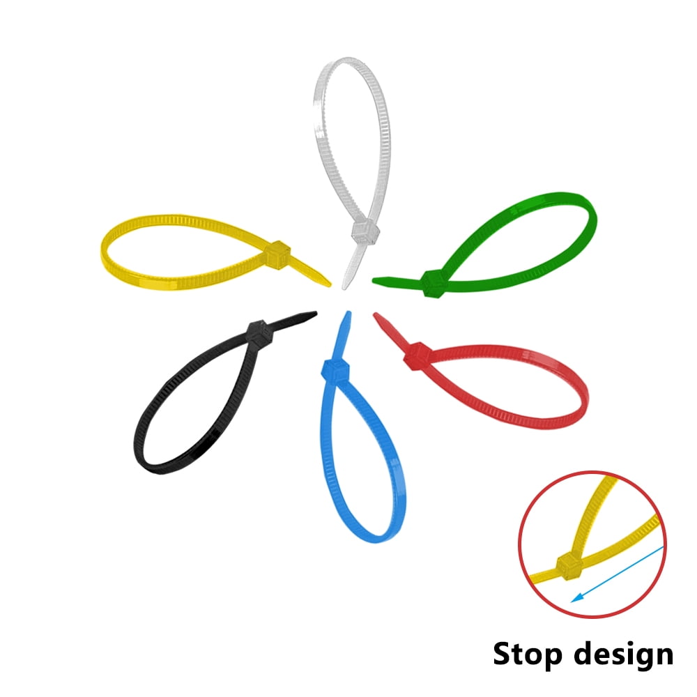1000Pcs Zip Wire Ties, Colorful 4 Inch Cable Zip Ties with Cable Mounts, Nylon Zip Cable Ties Self-Locking Tie Wraps Perfect for Home Garden Garage Workshop
