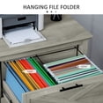 thumbnail image 6 of HOMCOM Retro Wooden 2-Drawer Lateral File Chest Cabinet Pedestal for Document Storage with Hanging Bar for Letter/Legal Size, Grey, 6 of 10