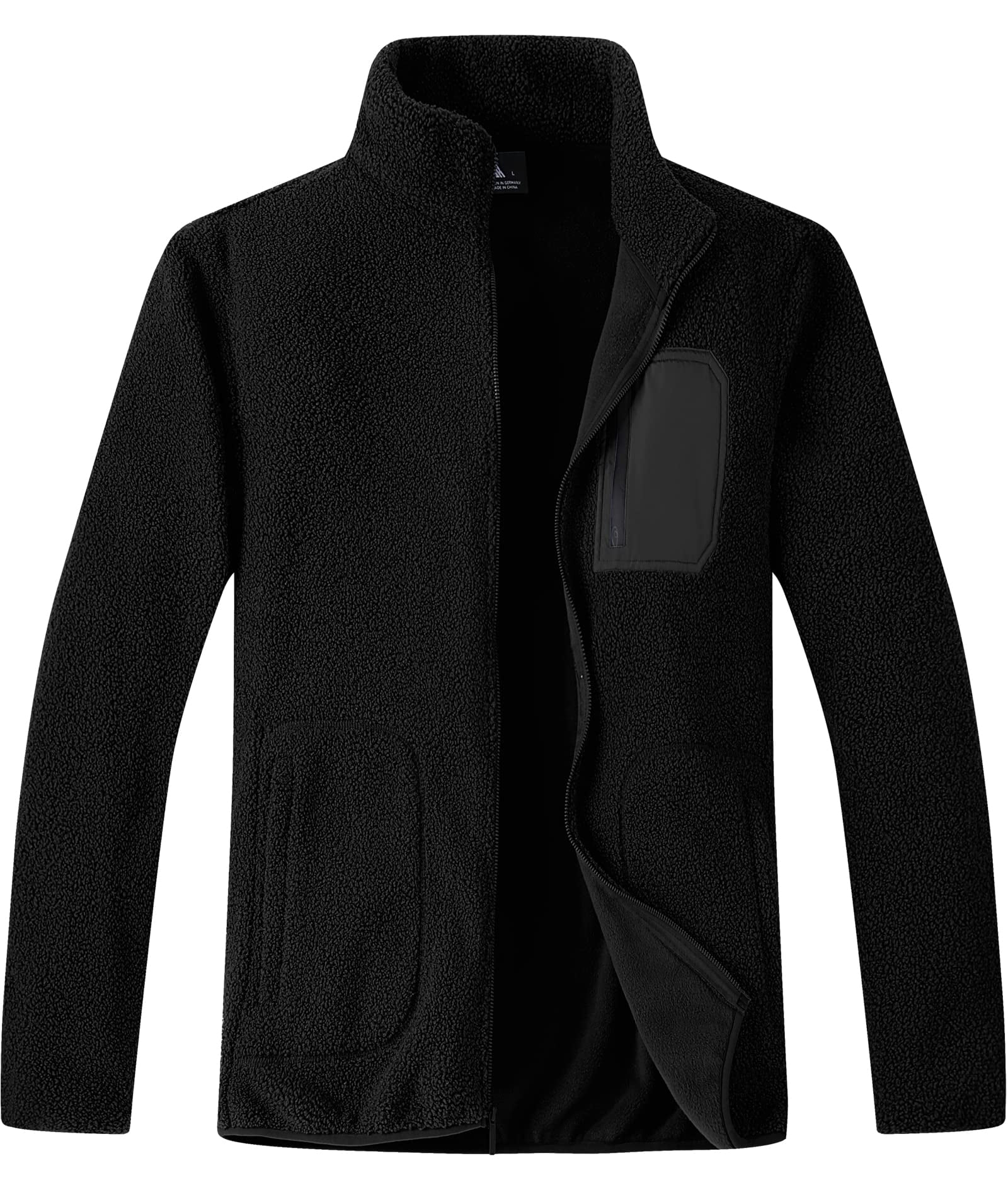 ZITY Men's Fleece Jacket Full Zip Warm Soft Polar Fleece Jacket Outdoor