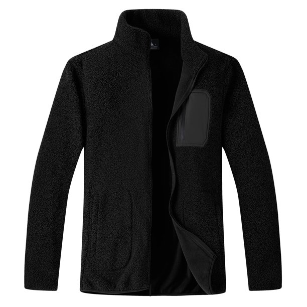 ZITY Men's Fleece Jacket Full Zip Warm Soft Polar Fleece Jacket Outdoor Recreation Coat With