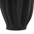 thumbnail image 5 of DecMode 15" Abstract Dimensional Ribbed Tulip Black Ceramic Vase with Angular Rim, 5 of 9