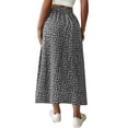 thumbnail image 4 of Women's Printed Maxi Skirt with Side Slit, Casual High Waist Flowy Long Skirt, Boho Summer Skirt for Vacation, Beach and Daily Wear,Black,L, 4 of 5