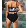 thumbnail image 3 of Bikini Bandeau Léopard Noir à Volants Taille Haute pour Femme, 3 of 5
