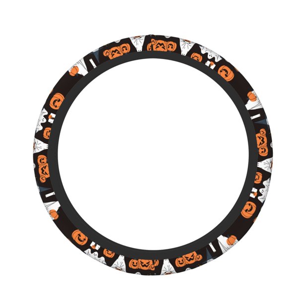 Balery Halloween Ghosts And Pumpkins Fundas elásticas antideslizantes para volante, funda protectora universal para hombre y mujer, 15 pulgadas, accesorios para coche.
